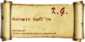 Kalapis Györe névjegykártya